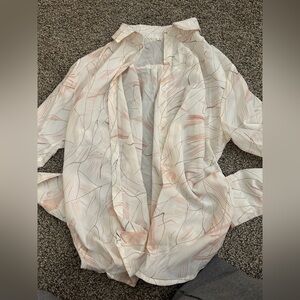 Elegant White and Pink Women's Top